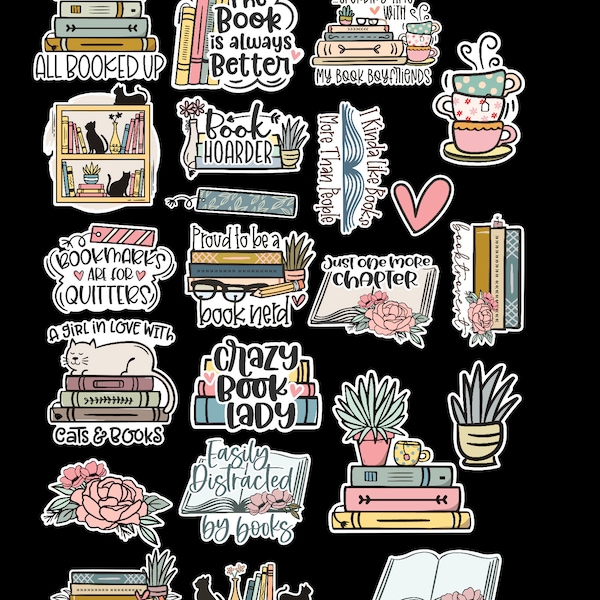 Book lovers sticker bundle/stickers/journaling/book lovers Book and Reading Stickers Pack | Bookish Stickers | Love Reading Stickers | Vinyl