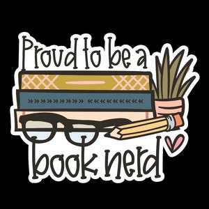 Book Nerd sticker, laptop sticker, water bottle sticker