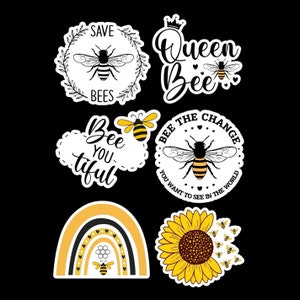 Cute bee stickers bundle, save the bees, queen bee, bee-you-tiful, cute stickers