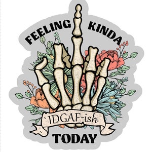 Feeling kinda IDGAF-ish today sticker, laptop sticker, water bottle sticker, idgaf, funny sticker, mood