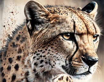 Cheetah Portrait Poster – High-Resolution Animal Art (Digital Download)