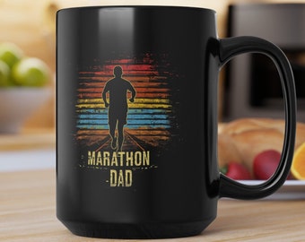 Marathon Dad Mug, Laufbecher für Väter, die Marathons laufen, Marathon Dad-Kaffeetasse in den Größen 11 Unze und 15 Unze erhältlich