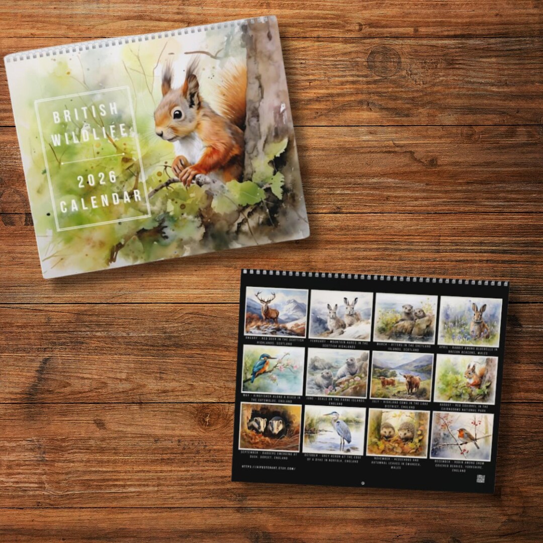 British Wildlife Wall Calendar (2026) - Wildlife Calendar Featuring 12 ...