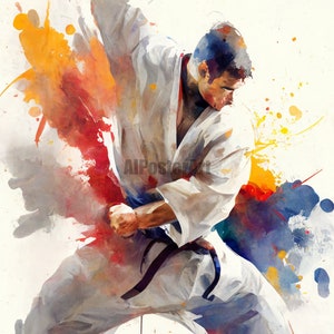 Plakat Judo - Plik cyfrowy do druku - Wysoka rozdzielczość 4568x6852 pikseli pikseli, odpowiedni do plakatu o wymiarach do 51 x 76 cali