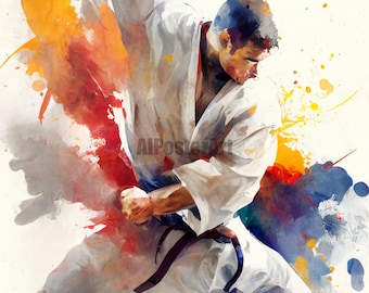Judo Poster - Printable Digital File - High resolution 4568x6852 pixels pixels, suitable for up to 51 x 76 inch poster
