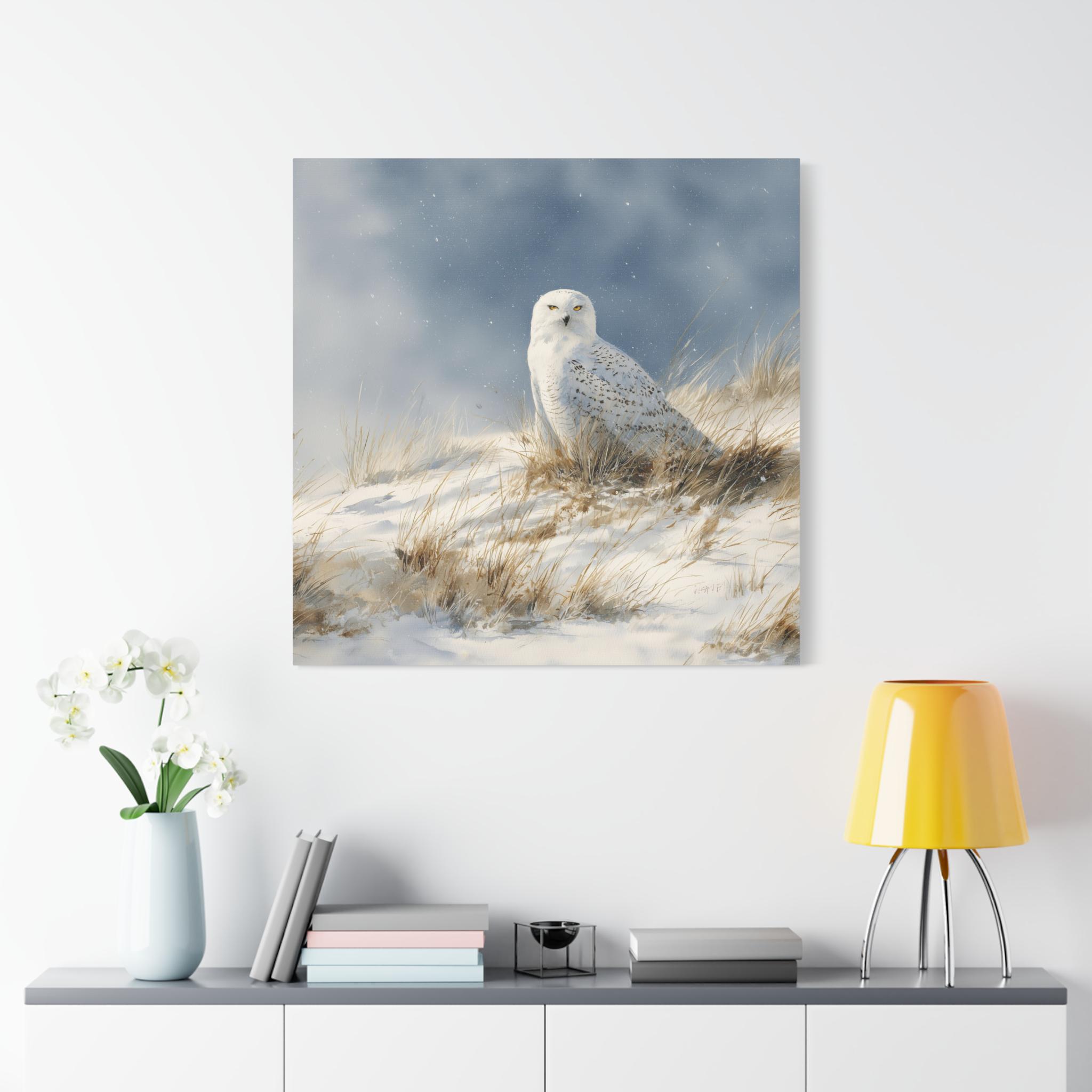 Snowy Owl Watercolor Printed on Canvas - Wall Art Gift for Owl Lovers ...