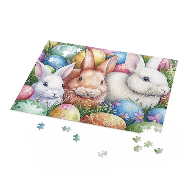 Rabbits Ruzzle Easter Bunnies Jigsaw Puzzle (120, 252, 500-piece) - Rabbits Nestled ...