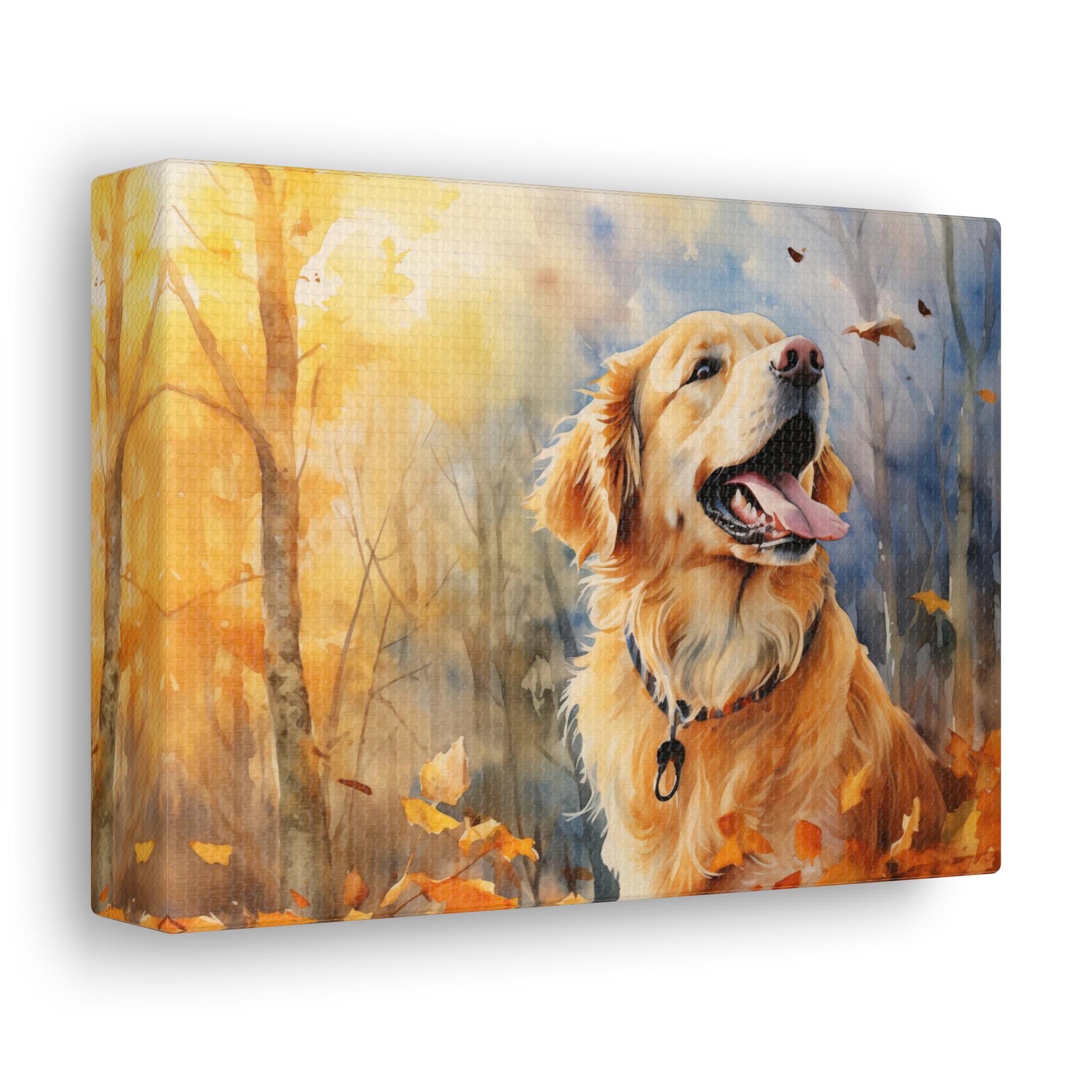 Golden Retriever Watercolor Printed Canvas - Frameless Wall Art Gift ...