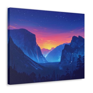 Yosemite bei Sonnenaufgang Wandkunst - Gedruckt auf Leinwand - Rahmenloses Wandkunst Geschenk für Naturliebhaber - Yosemite Gedruckte Leinwand Wandkunst