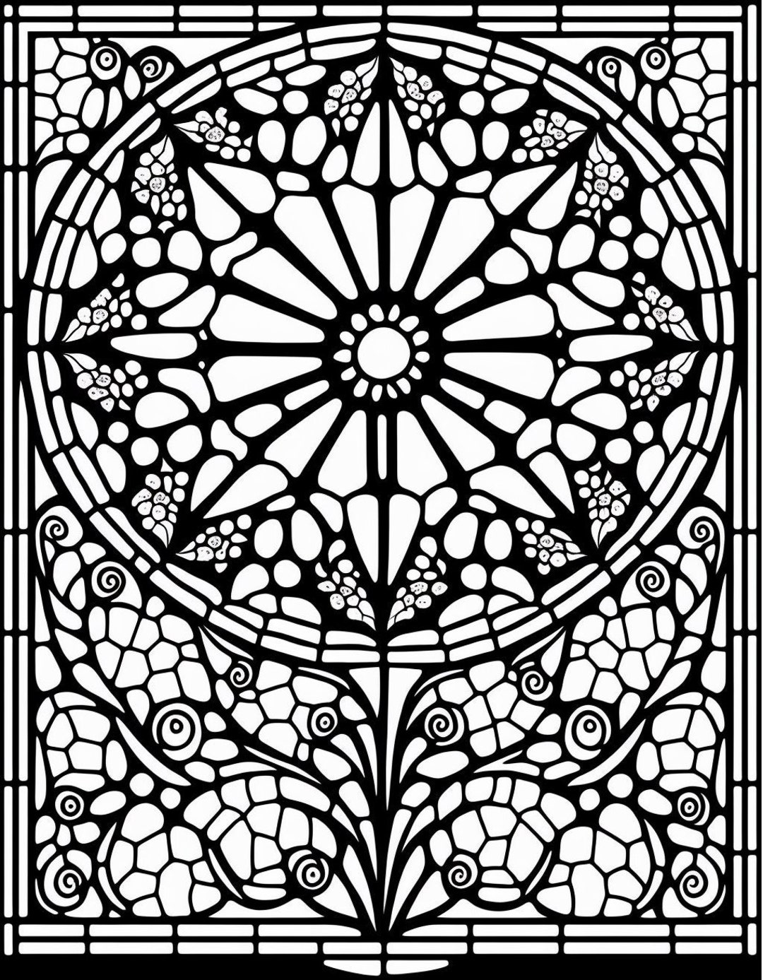 10 Stained Glass Window Printable Coloring Pages for Creative Relaxation and Inspiration