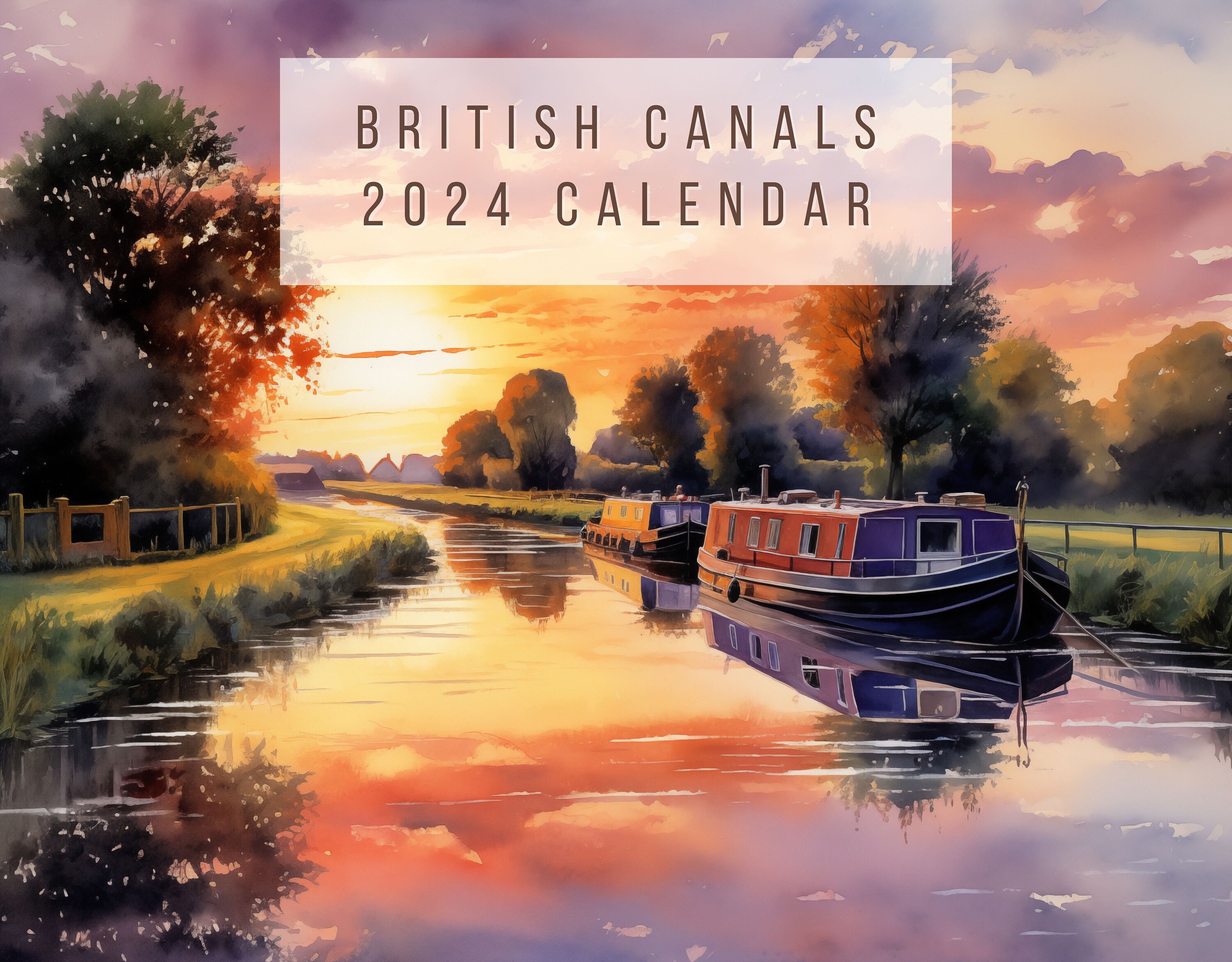 Narrowboat Calendar 2024 Ideal Gift for Narrowboat Owners, 12 Canal