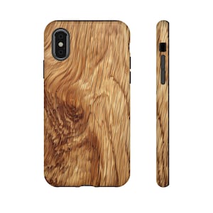 Oak Wood Phone Case  - Double Layer Tough Phone Case for iPhone, Galaxy and Pixel phone models - Oak Wood Effect Printed Phone Case