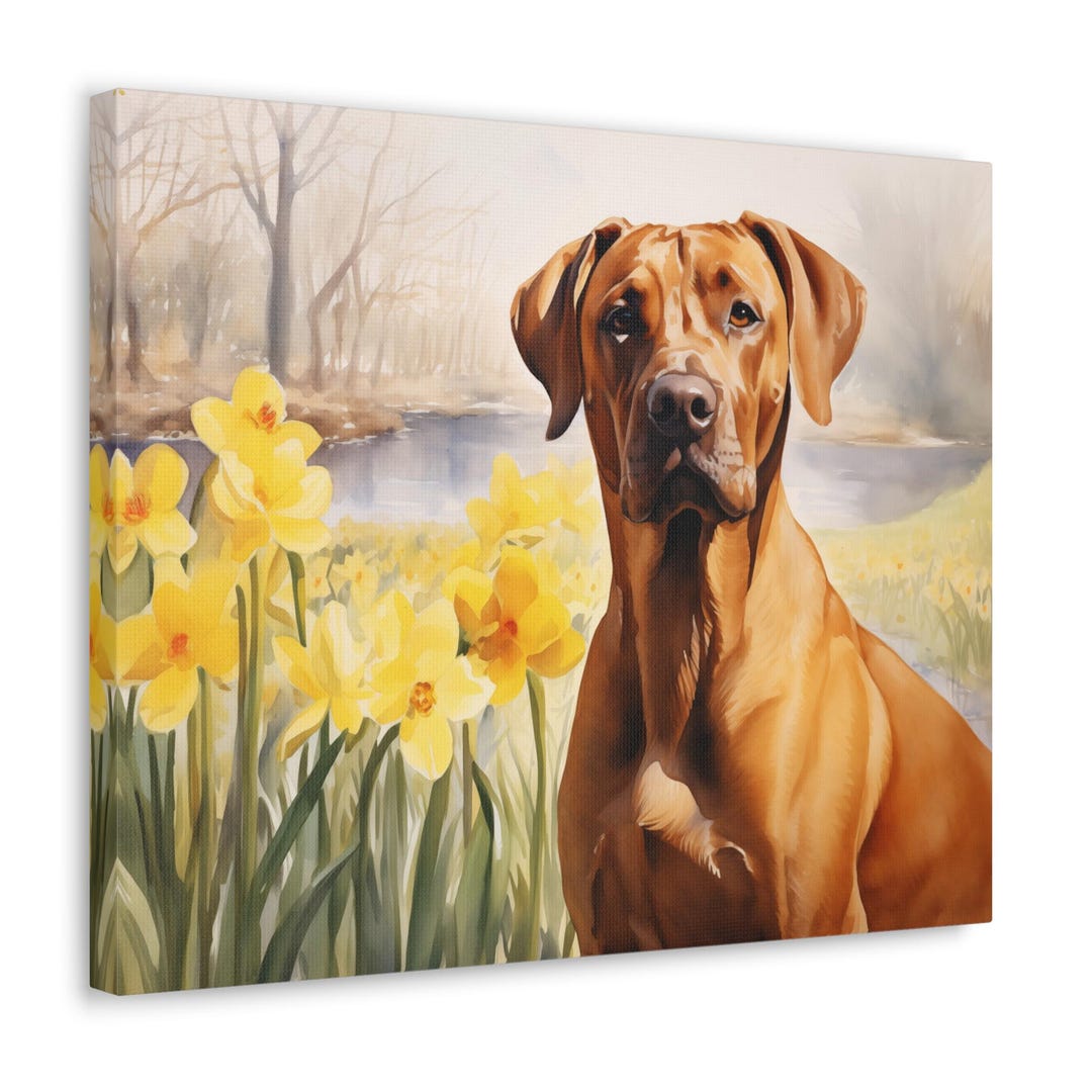 Rhodesian Ridgeback Watercolor Canvas Print - Wall Art Gift for ...