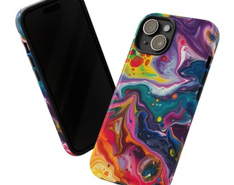 Fluid Art Phone Case: Double Layer Protection for iPhone & Samsung