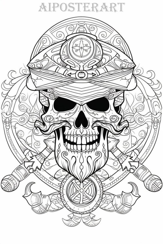 Pirate Skull Coloring Page