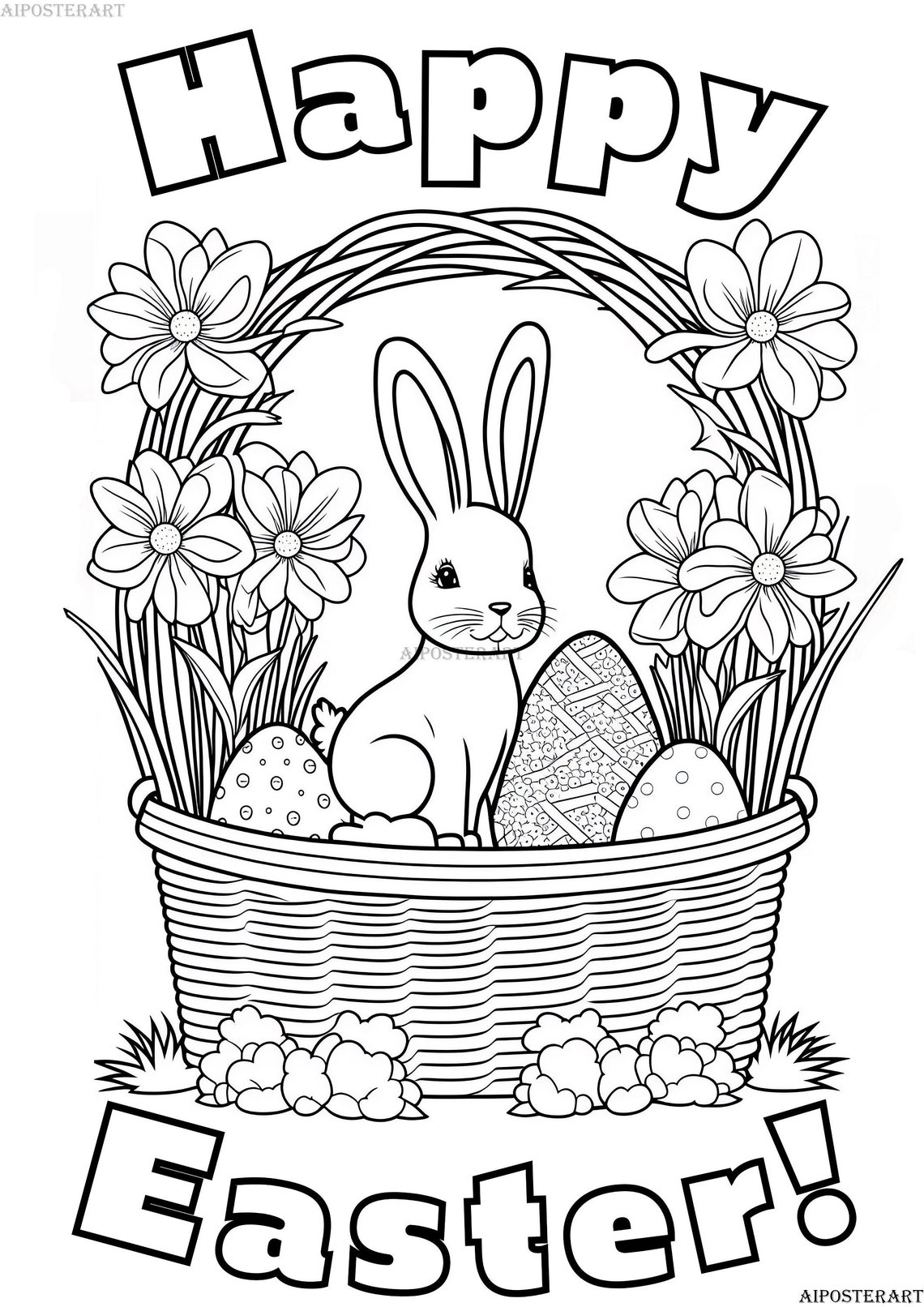 Easter Coloring PrintableChild Coloring Page Coloring Book Easter Coloring PrintableChild Coloring Page Coloring Book