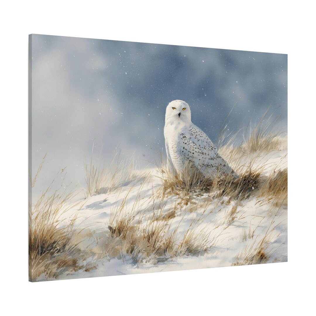 Snowy Owl Watercolor Printed on Canvas - Wall Art Gift for Owl Lovers ...