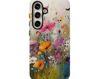 Watercolor Wildflowers Phone Case: Tough Double Layer for iPhone & Samsung