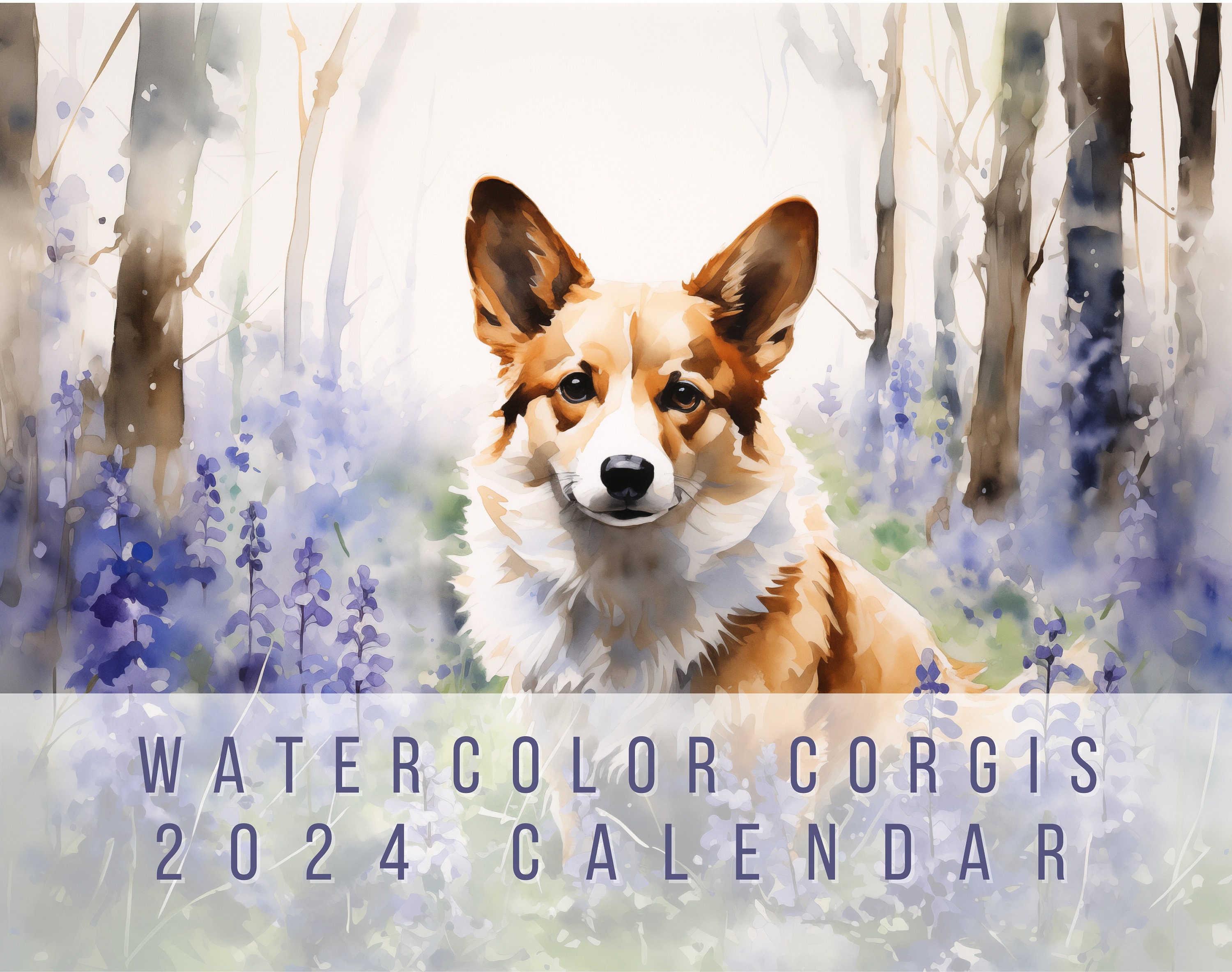 Watercolor Wall Calendar 2024 Gift for Owner, 12 Beautiful