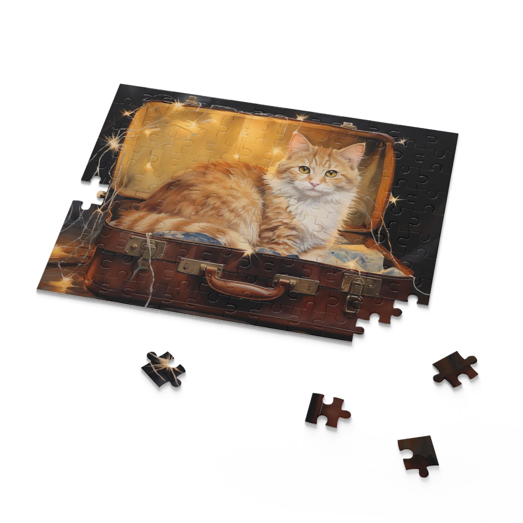ジンジャーとホワイトの猫のジグソーパズル（120、252、500ピース