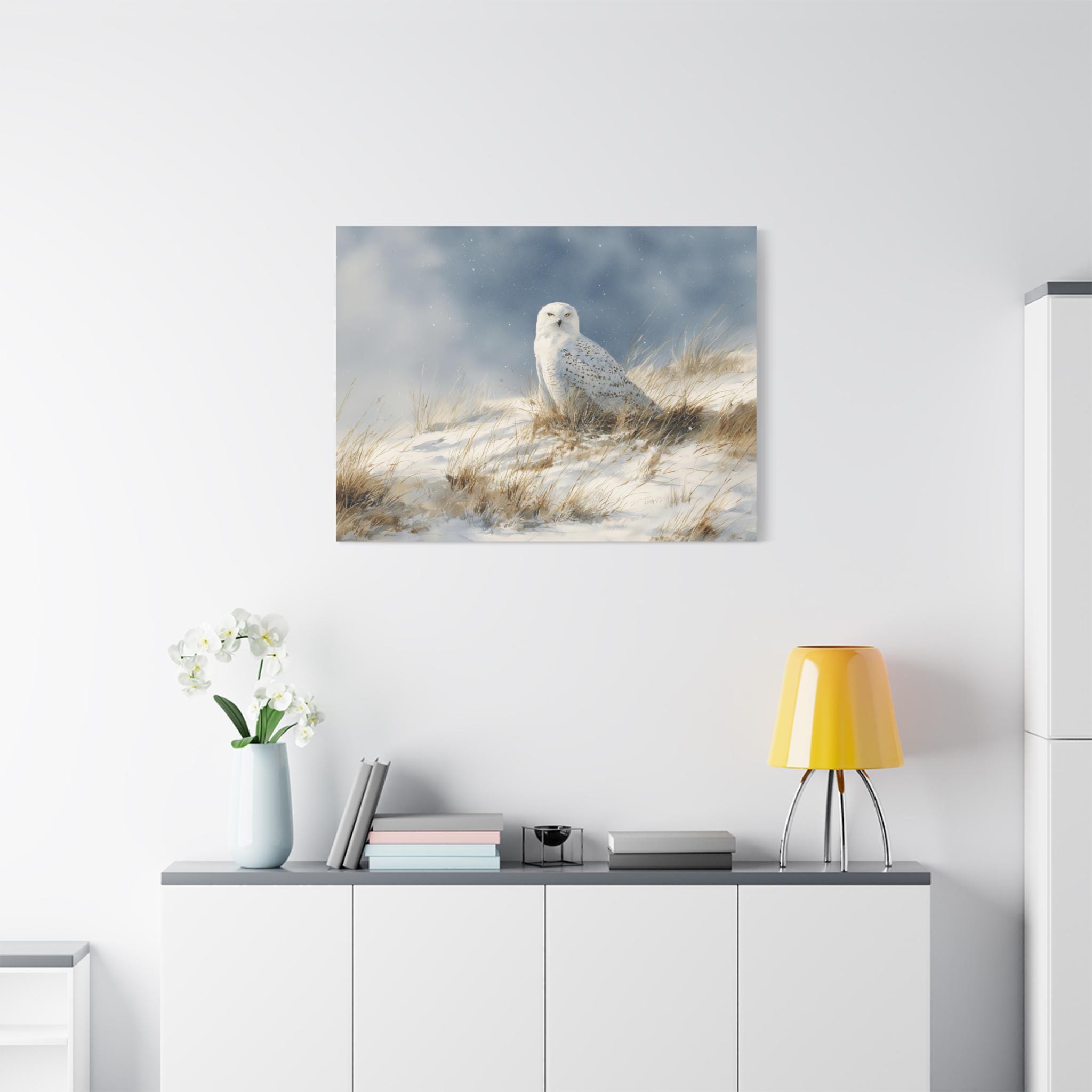 Snowy Owl Watercolor Printed on Canvas - Wall Art Gift for Owl Lovers ...