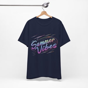 Summer Vibes-T-shirt heren - Surfing-T-shirt voor heren met slogan 'Summer Vibes' - Surfboard-shirt met grafische print voor heren, optie expreslevering