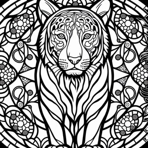 Prowling Tiger Coloring Page - Printable Tiger Coloring Page - Printable Tiger Coloring Sheet - Animal Coloring Page - Wildlife Coloring