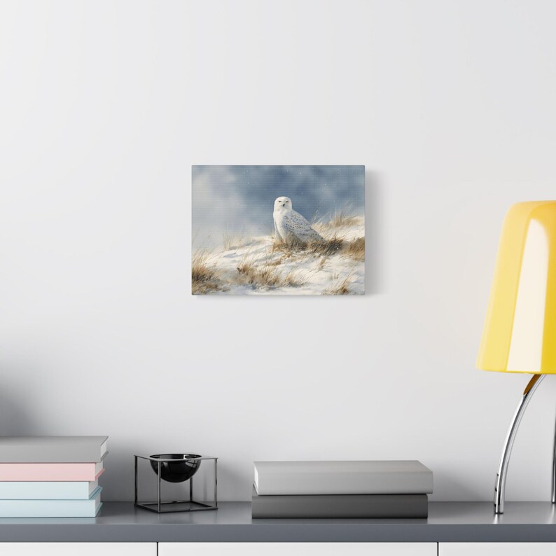 Snowy Owl Watercolor Printed on Canvas - Wall Art Gift for Owl Lovers ...