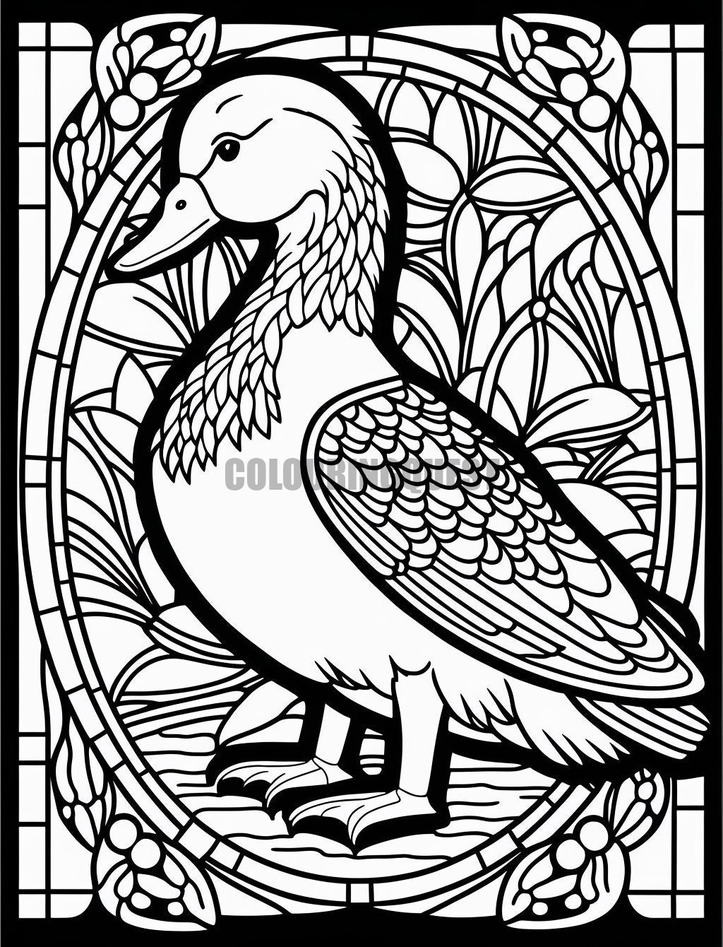 Duck Printable Adult Coloring Page From Colouringquest coloring Book ...