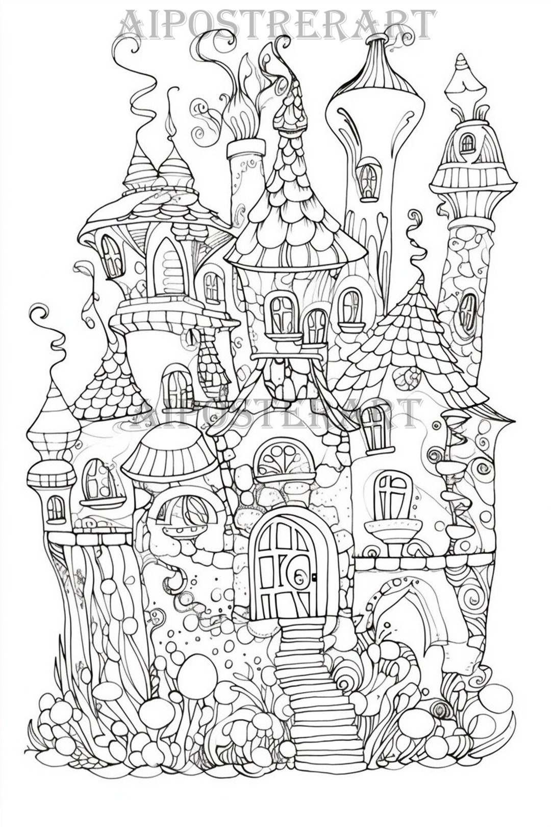Cartoon Palace Coloring Sheet for - Il 1080xN.4737632114 1nix 