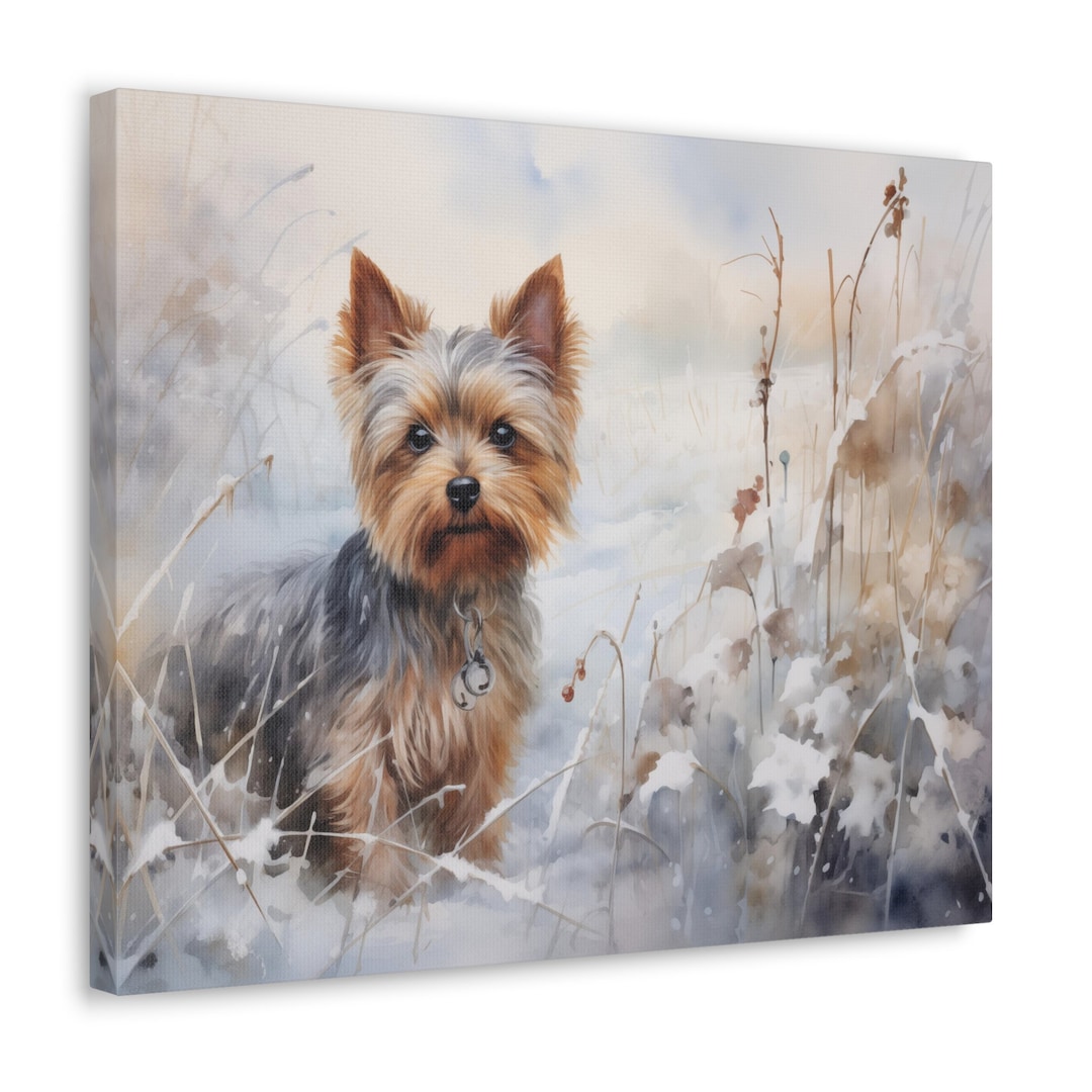 Yorkshire Terrier Wall Art Watercolor Printed on Unframed Canvas