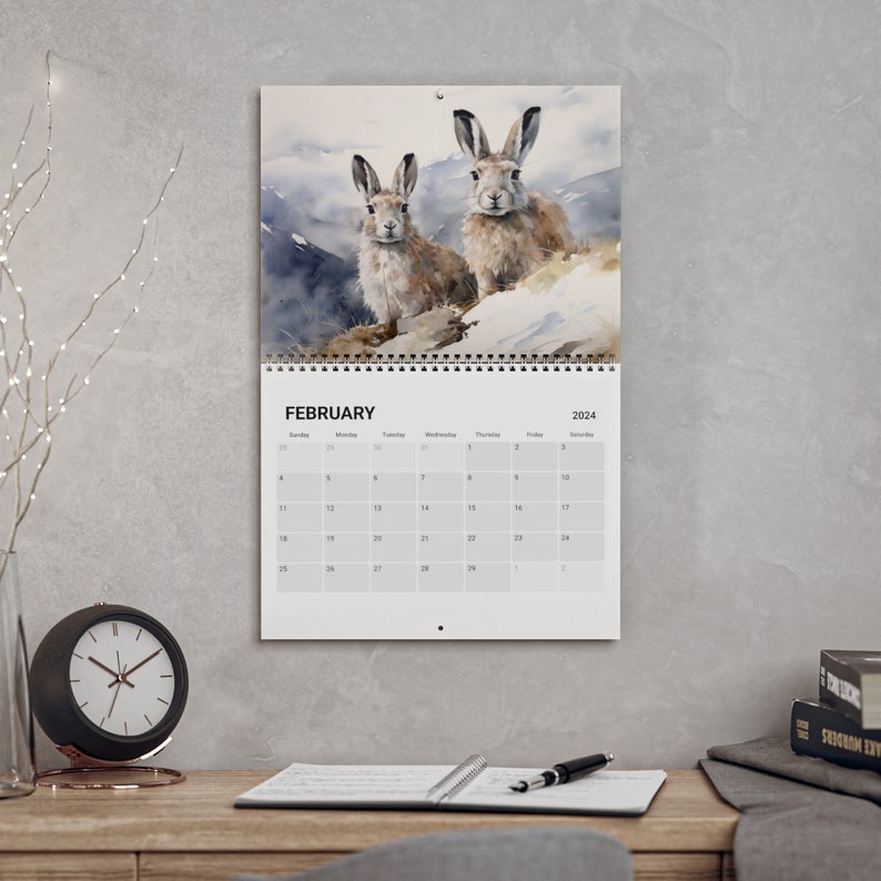 British Wildlife Calendar 2024 12 Wildlife Watercolors of Etsy Canada