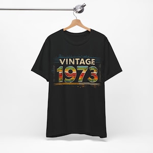 Vintage T-shirt verjaardag 1973 - T-shirt 51e verjaardag met "VINTAGE" tekst en jaartal - perfect cadeau voor iedereen geboren in 1973