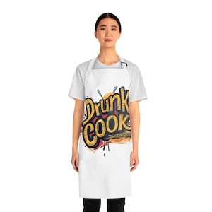 Drunk Cook Apron - perfect gift for anyone who likes a tipple while cooking in the kitchen or BBQ