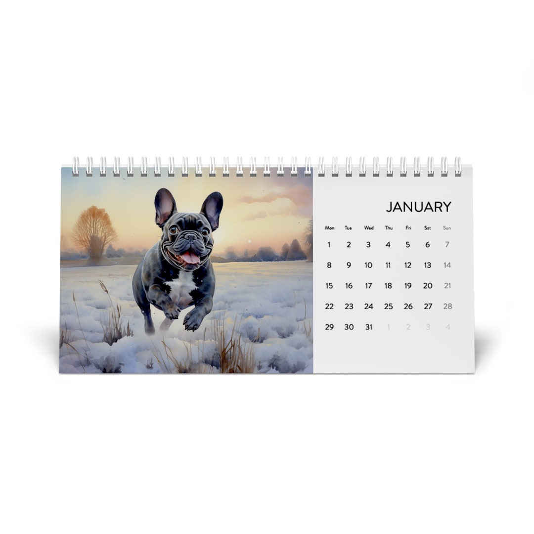French Bulldogs Desk Calendar Ideal Christmas Gift for Etsy UK