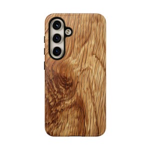 Oak Wood Phone Case  - Double Layer Tough Phone Case for iPhone, Galaxy and Pixel phone models - Oak Wood Effect Printed Phone Case
