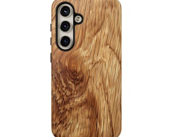 Oak Wood Phone Case  - Double Layer Tough Phone Case for iPhone, Galaxy and Pixel phone models - Oak Wood Effect Printed Phone Case