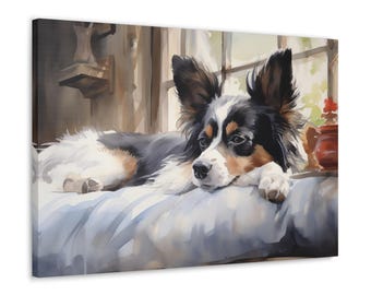 1930年代アンティーク パピヨン 犬 アートプリント ウォールアート