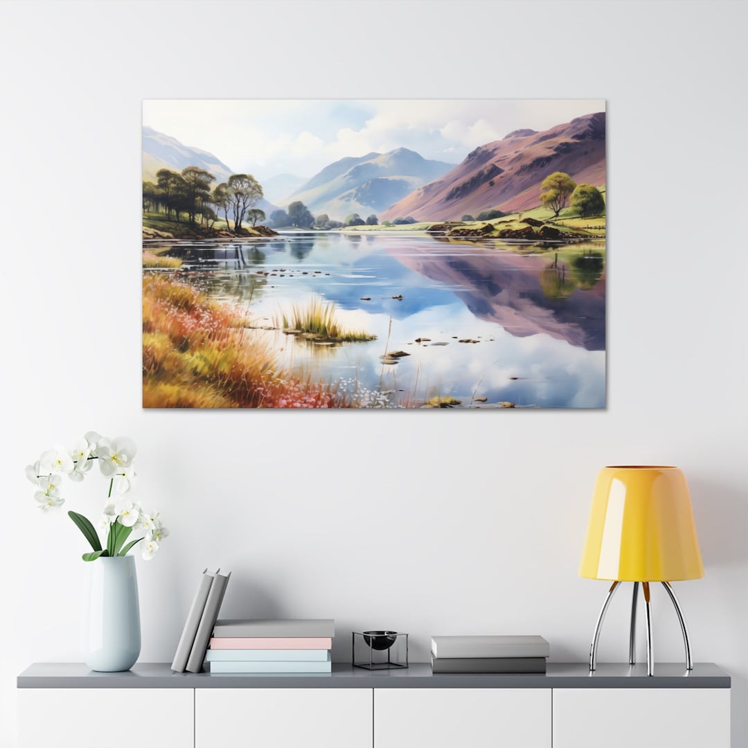 Lake District River Landscape Canvas by Dunelm