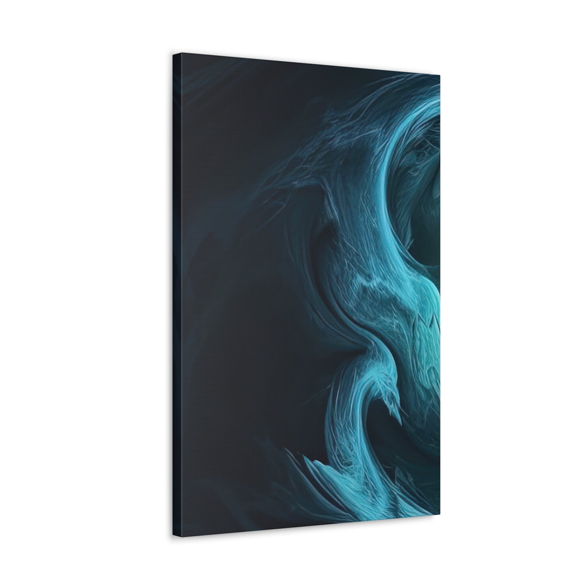 Cosmic Blue Abstract Art Wall Printed Canvas , Set of 3 Canvas Print