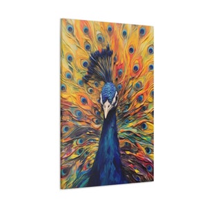 Peacock Wall Art - Canvas Wrap Home Decor