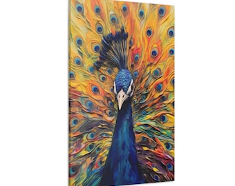 Peacock Wall Art - Canvas Wrap Home Decor