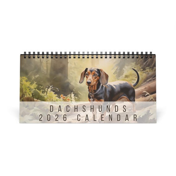 Calendrier De Bureau 2026 Avec Support - Design Teckel Mignon - Mr. Wonderful - Organisation Et Déco Joyeuse