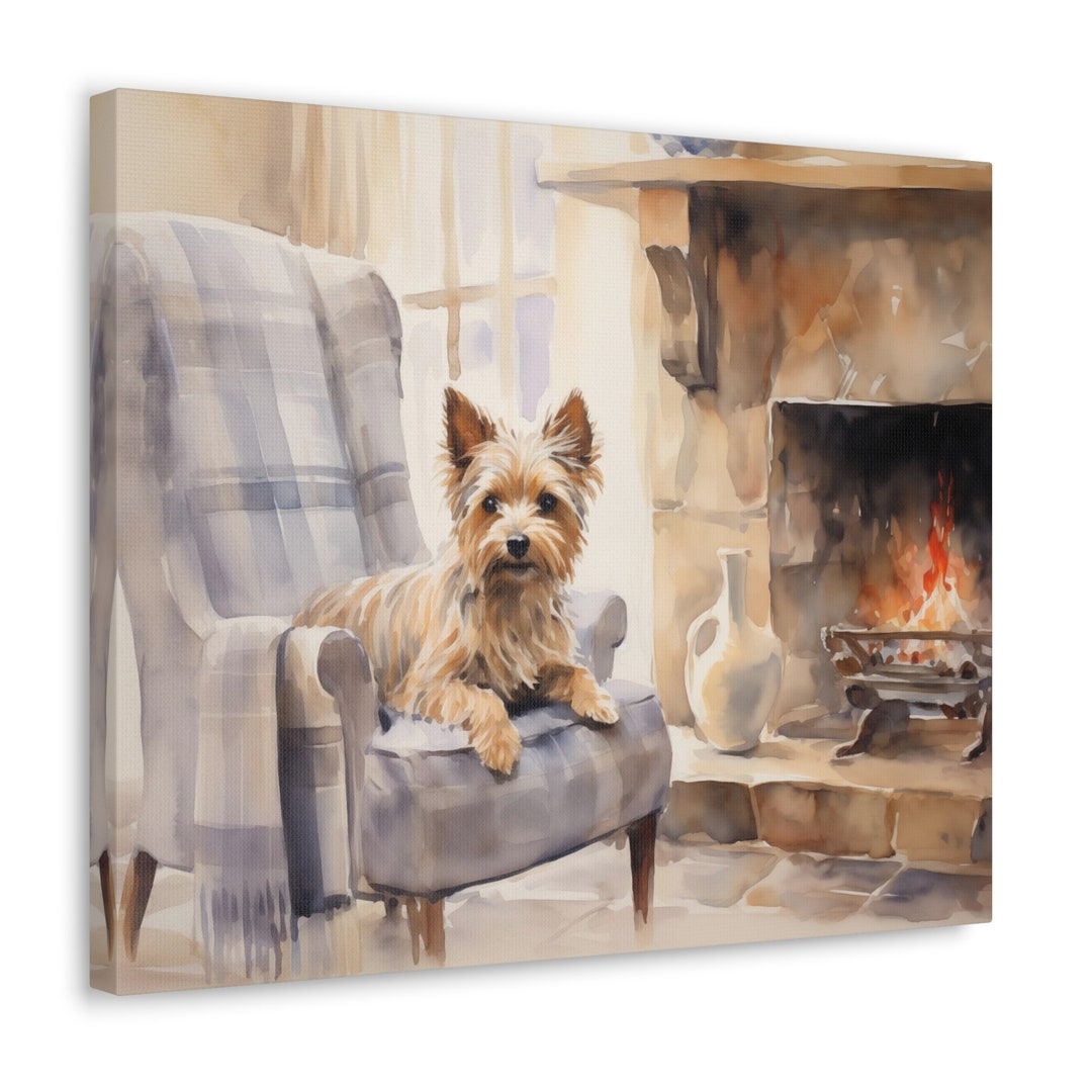 Yorkshire Terrier Wall Art Watercolor Printed on Unframed Canvas