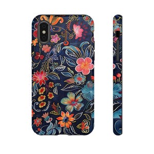 Batik Pattern Phone Case - Double Layer Tough Phone Case for iPhone, Samsung Galaxy and Google Pixel phone models