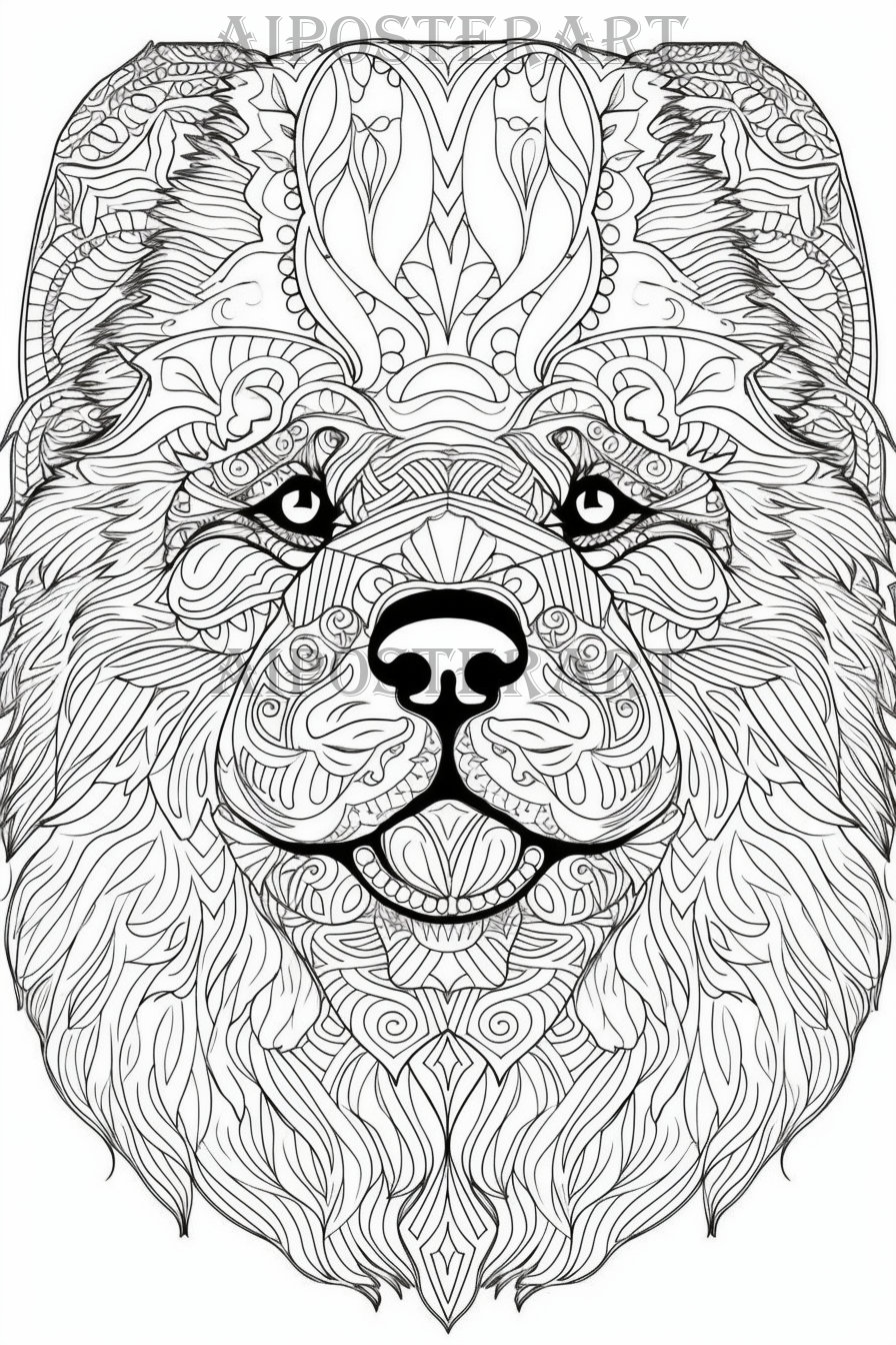 Chow Chow Dog Coloring Page for Adults Printable Coloring Sheet of Chow ...