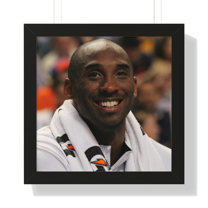 Kobe Bryant NBA Legend Mamba Smile Wall Art Framed Poster Etsy