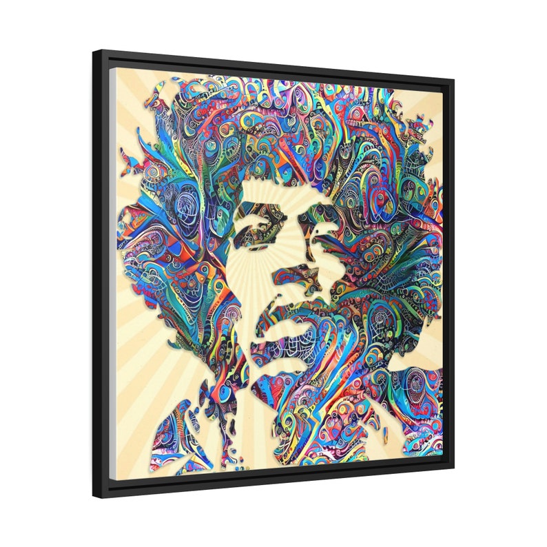 Jimi Hendrix Psychedelic Framed Canvas Original Wall Art Abstract
