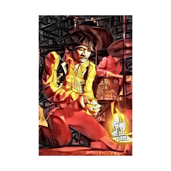 Monterey Pop Jimi Hendrix (2A) Original Wall Art Abstract Poster Paper Prints Modern Home Artwork Music Decoration for Living Room Bedroom