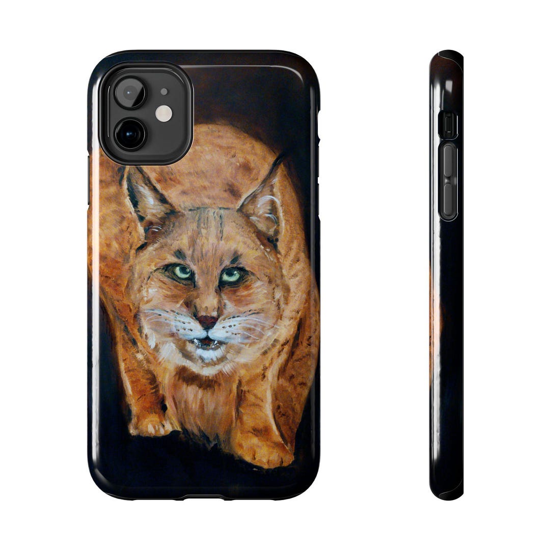 Phone Case Lynx Illustration | Wild Cat Art, Protective Tough Case - Etsy